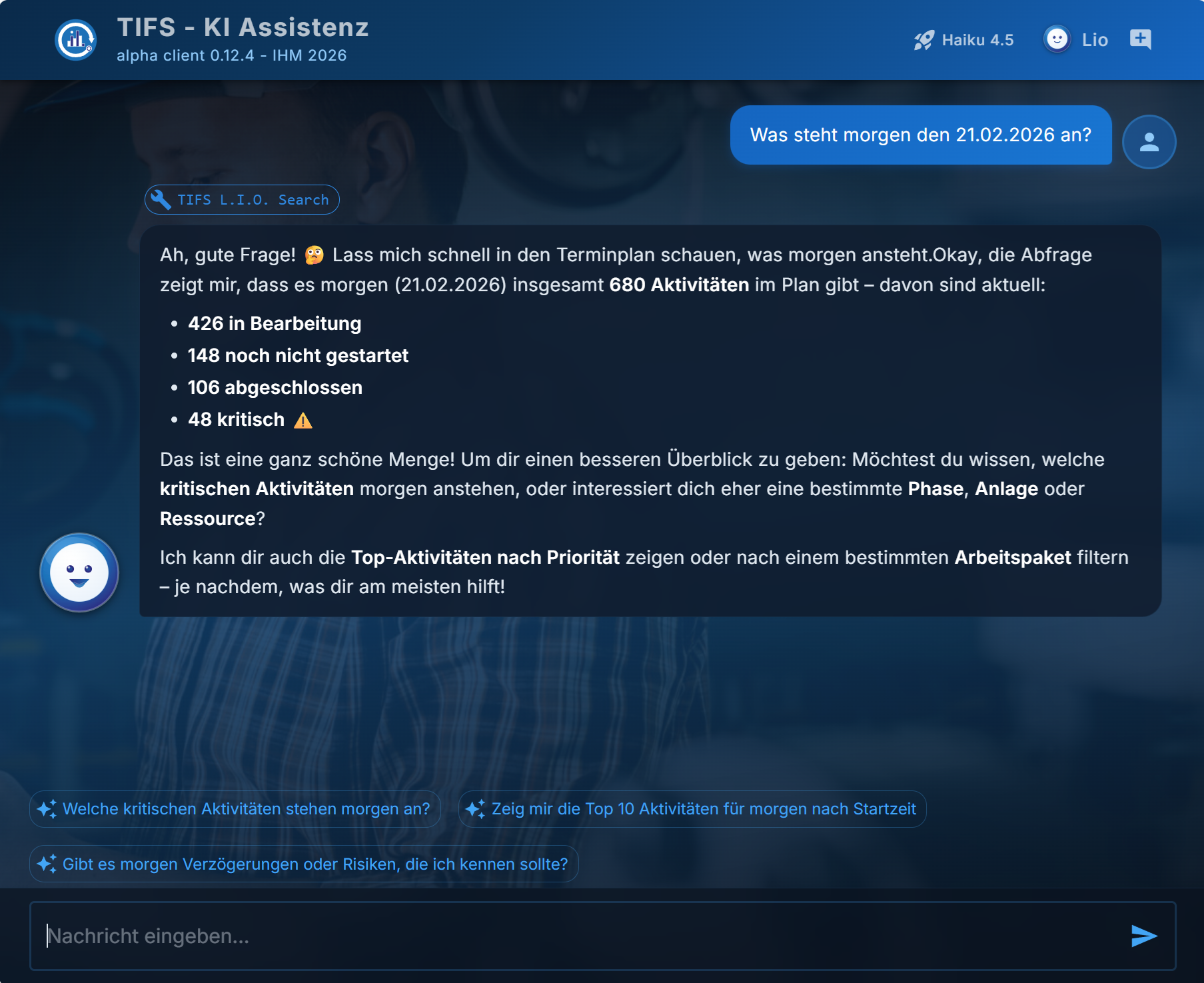 TIFS AI Agent Screenshot
